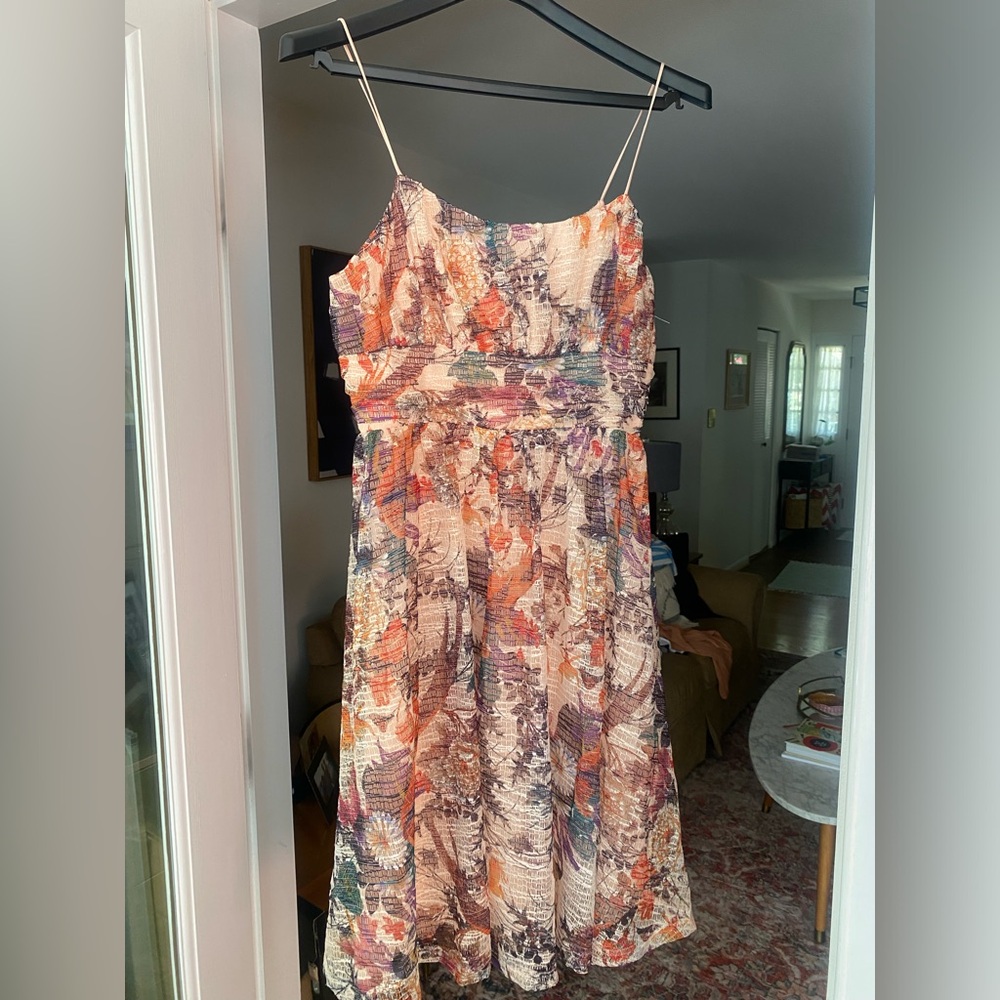 Anthropologie spaghetti strap A Line dress